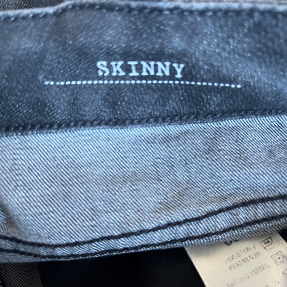 Saks Fifth Ave GRAY Skinny Denim Overall Casual Braces Jaeans Jumpsuit - Picture 12 of 13